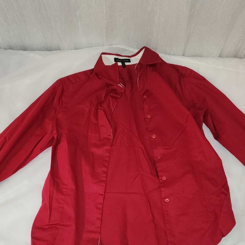 Elegant Red Women's Button-Up Shirt